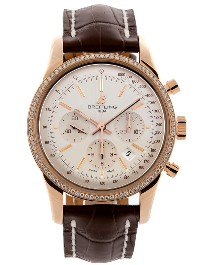 breitling transocean chronograph gold