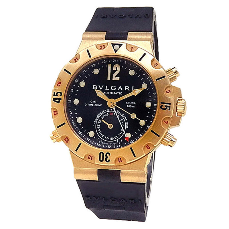 Bulgari/Bvlgari Diagano Scuba GMT 38mm SD 38 G GMT 18K Yellow Gold Men's Watch