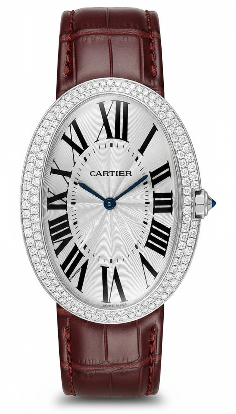 Cartier Baignoire 33x44mm WB520009 18K White Gold Women's Watch
