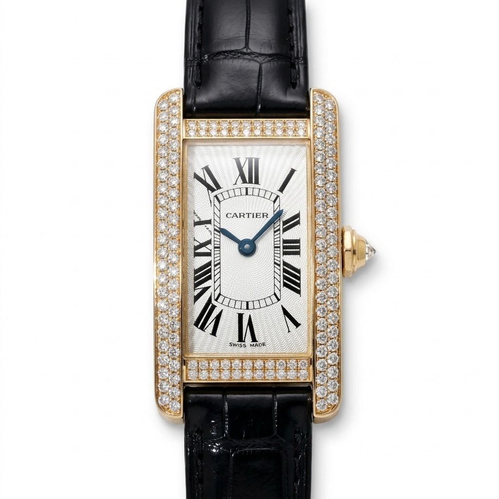 Cartier Tank Américaine 19×34.5mm WB704651 18K Rose Gold Women's Watch