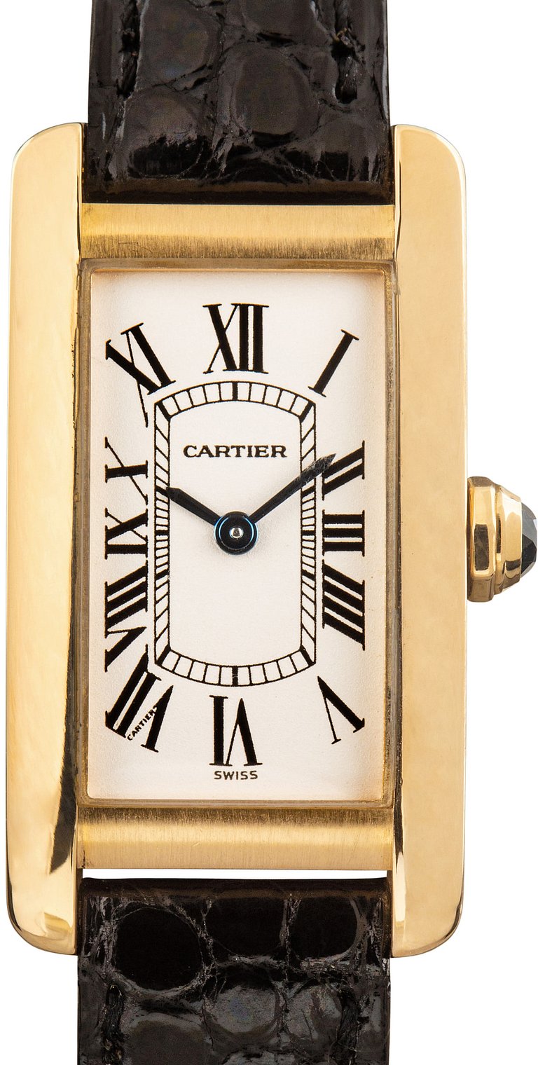 Cartier Tank Americaine 19x35mm W2601556 18K Yellow Gold Women's Watch