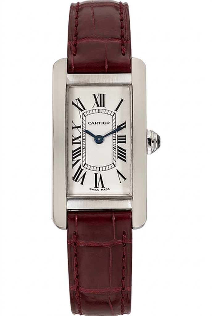 Cartier Tank Americane 28mmx19mm W2601956 18K White Gold Women's Watch