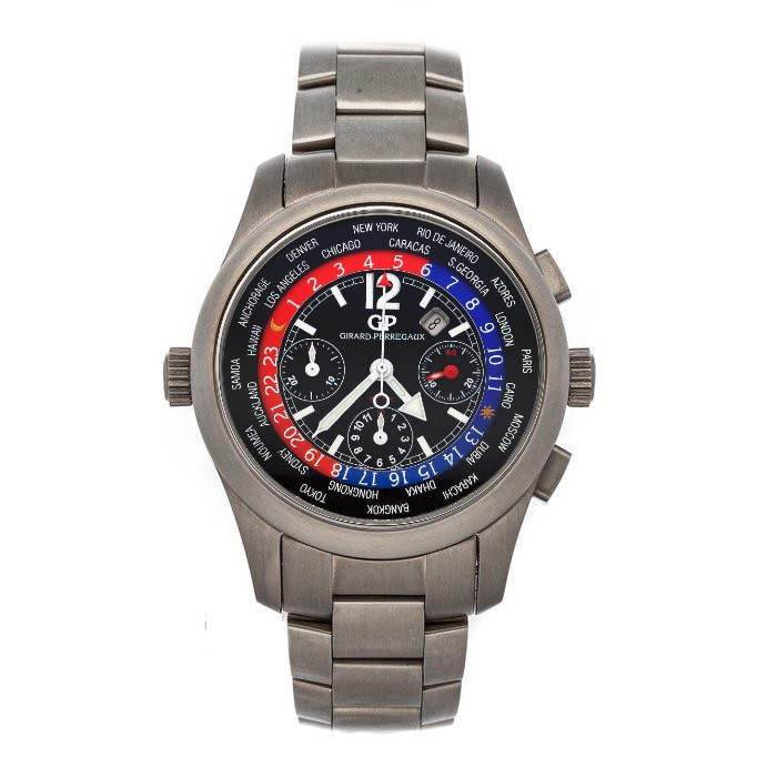 Girard Perregaux World Time 43mm 4980 Titanium Men s Watch Swiss