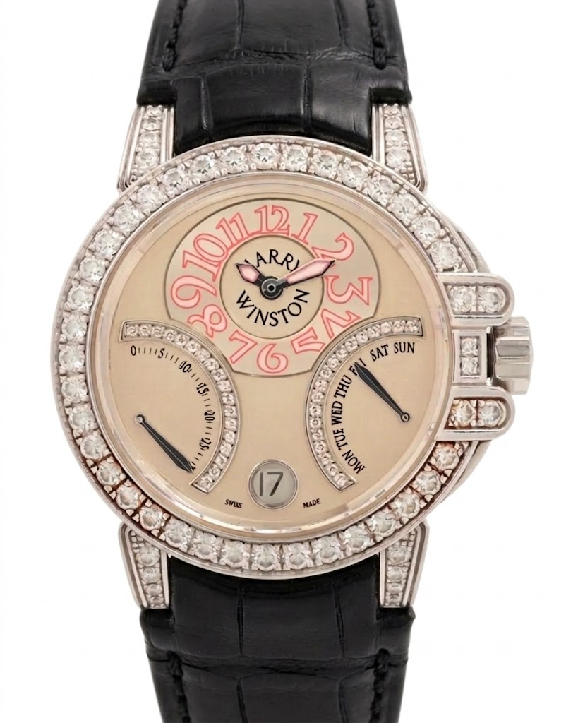 Harry Winston Ocean Bi-Retro Day-Date 38mm 400/UAB136W 18K White Gold Women's Watch