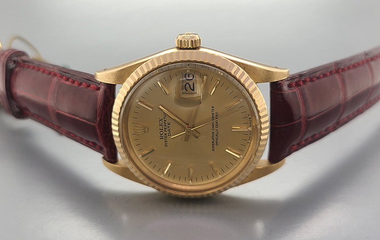 give renæssance kapital Rolex Date 36mm 15038 18K Yellow Gold Men's Watch - Swiss Made Corp...
