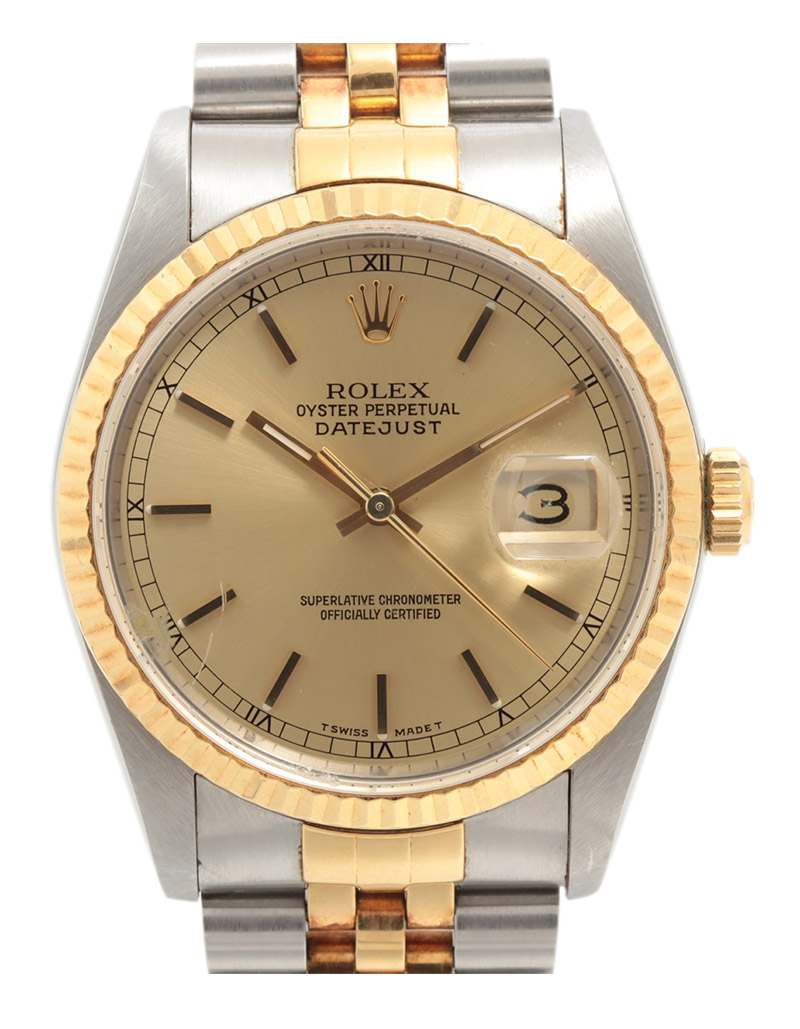 Rolex Datejust 36mm 16233 18K Yellow Gold Stainless Steel Men s