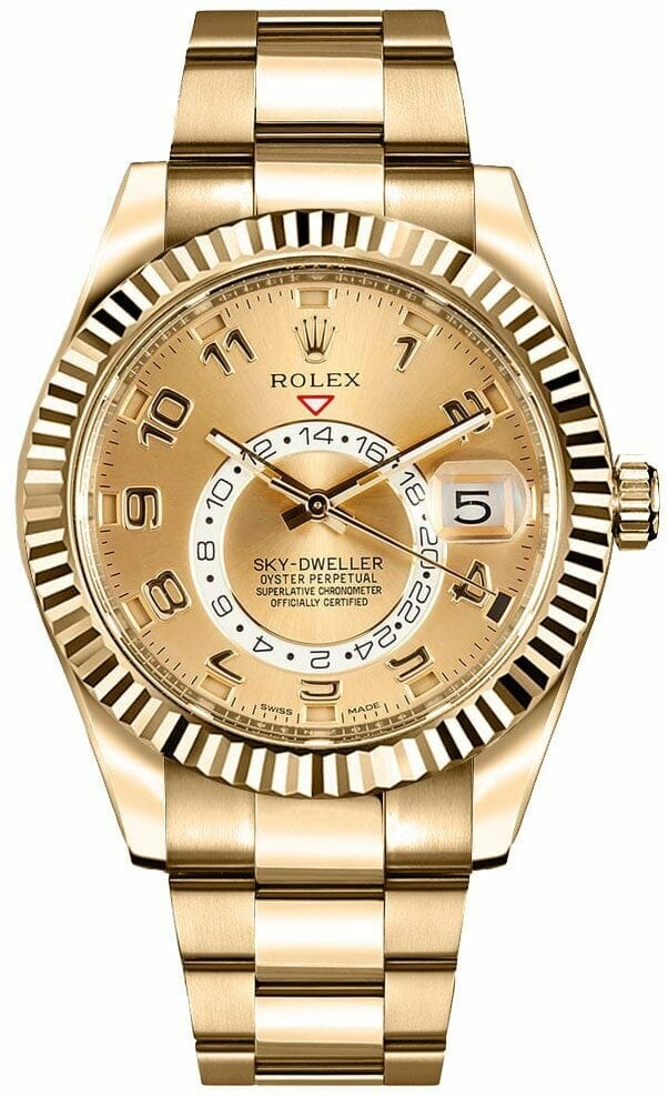 maternal Følge efter de Rolex Sky Dweller 42mm 326938 18K Yellow Gold Men's Watch - Swiss Made  Corp...