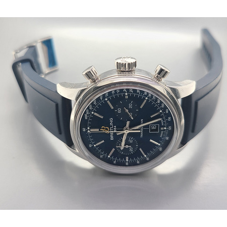 Breitling Transocean Chronograph 38 Stainless Steel Black Dial