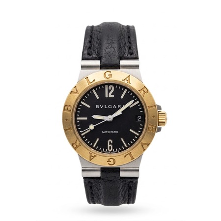 Bulgari/Bvlgari Diagono 29mm LCV 29 SG 18K Yellow Gold/Stainless Steel Women's Watch