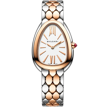 Bulgari/Bvlgari Serpenti  33mm 103277 18K Rose Gold/Stainless Steel Women's Watch