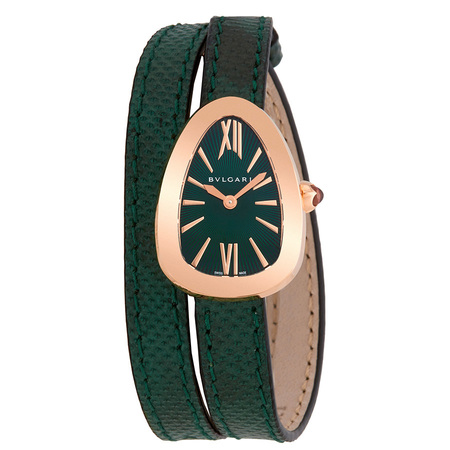 Bulgari/Bvlgari Serpenti Green Dial 27mm 102726 - SPP27C4PGL 18K Rose Gold Women's Watch