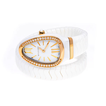 Bulgari/Bvlgari Serpenti Spiga 35×23mm SPC35WG Ceramic Women's Watch