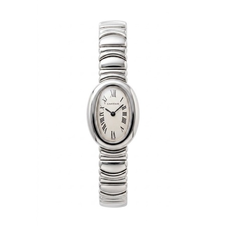 Cartier Baignoire Mini  18mmx24.5mm W15109D8 18K White Gold Women's Watch