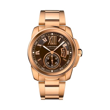 Cartier Calibre 42mm W7100040 18K Rose Gold Unisex Watch