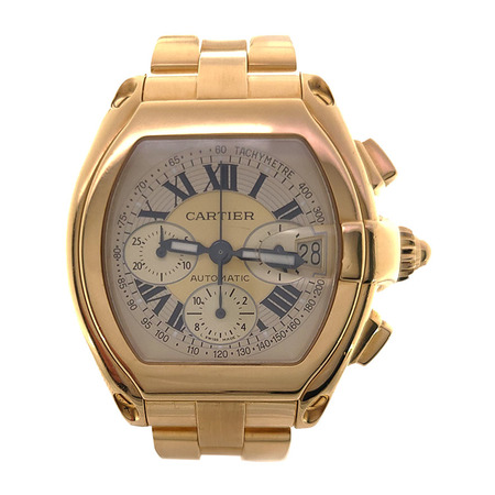 Cartier Roadster Chronograph 48mm W62021Y2 2619 18K Yellow Gold Men's Watch
