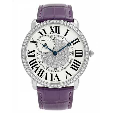 Cartier Ronde Louis 42mm WR007004 18K White Gold Unisex Watch
