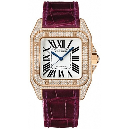 Cartier Santos 100 Diamond 33mmx33mm WM502151 18K Rose Gold