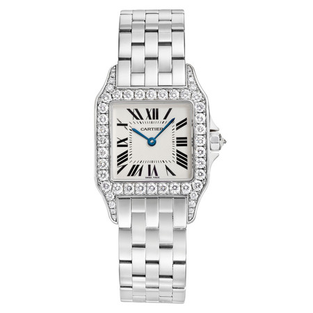 Cartier Santos Demoiselle Large 36.8x28.2mm WF9004Y8 18K White Gold Unisex Watch