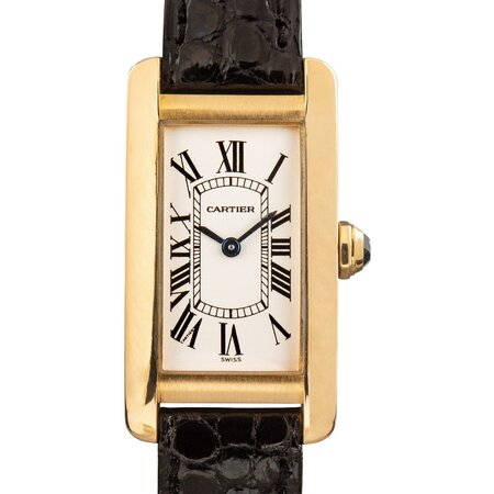Cartier Tank Americaine 19mmx35mm W2601556 18K Yellow Gold Women's Watch