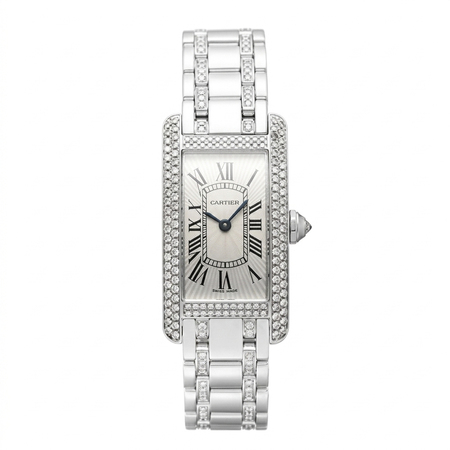 Cartier Tank Américaine 19x35mm WB7044MP 18K White Gold Women's Watch