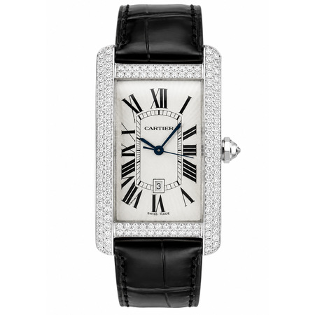 Cartier Tank Americaine 26x44mm WB710004 18K White Gold Unisex Watch