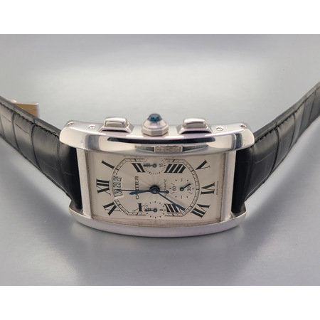 Cartier Tank Americaine XL Chronograph 52.0x31.1mm W2609456 18K White Gold Men's Watch