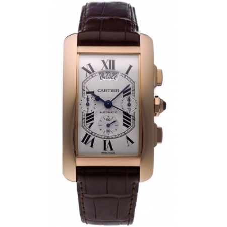 Cartier Tank Americaine XL Chronograph 52mmx32mm W2610751 18K Rose Gold Men's Watch