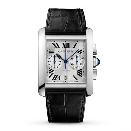 Cartier Tank Chronograph 34x44mm WSTA0020 Stainless Steel Men's Watch