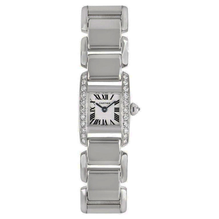Cartier Tankissime 16x16mm WE70069H 18K White Gold Women's Watch