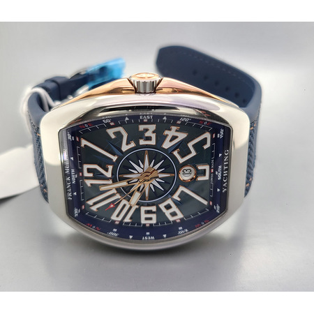 Franck Muller Vanguard Yachting 45mm 45SCYACHTBLU5N 18K Rose Gold/Stainless Steel Men's Watch