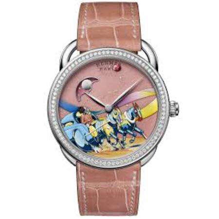 Hermes Arceau Space Derby 41mm AR7.B91 18K White Gold Unisex Watch