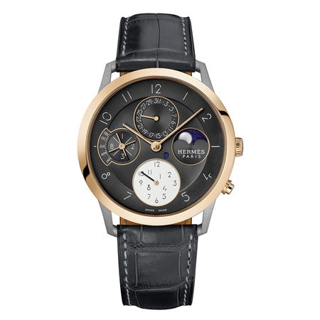 Hermes Slim d'Hermès Quantième Perpétuel 39.5mm W407953WW00 Titanium Men's Watch