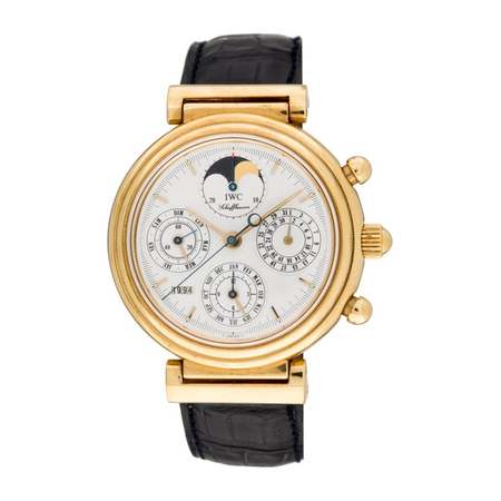 IWC Da Vinci Perpetual Rattrapante 39mm IW3750 18K Yellow Gold Men's Watch
