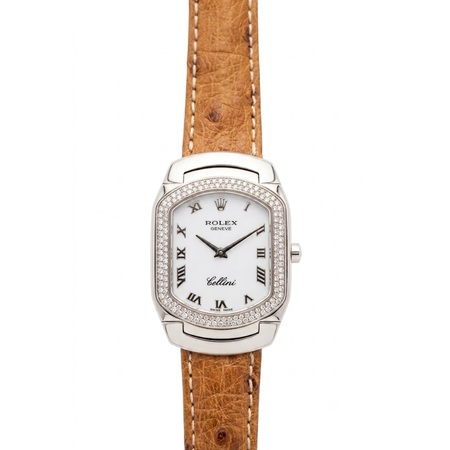 Rolex Cellini 24mmx35mm 6691 18K White Gold Women's Watch