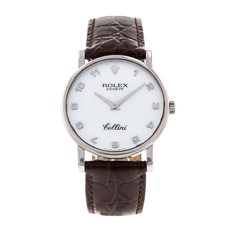 Rolex Cellini 32mm 5115/9 18K White Gold Men's Watch