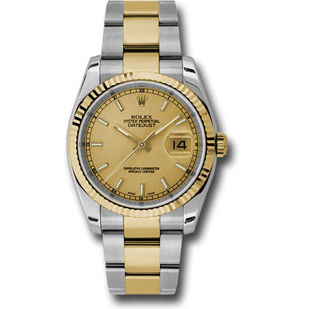 Rolex DateJust 36mm 116233 18K White Gold/Stainless Steel Women's Watch