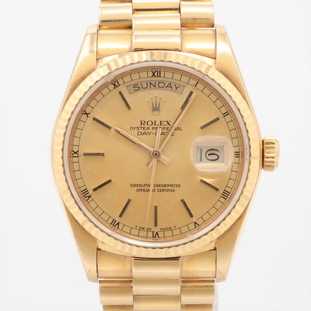 Rolex DAY-DATE 36mm 18038 18K Yellow Gold Men's Watch