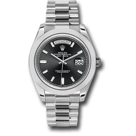 Rolex Platinum Day-Date 40mm 228206 Baguette Diamond Dial