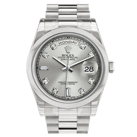 Rolex Day Date 36mm 118206 Platinum Men's Watch