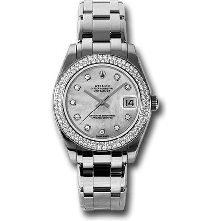 Rolex Pearlmaster 34mm 81339 18K White Gold Women's Watch