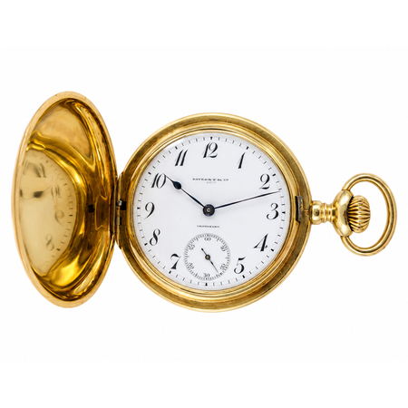 Tiffany & Co Patek Movement Triple Sign Pocket Watch 50mm 18K Yellow Gold Men's Watch